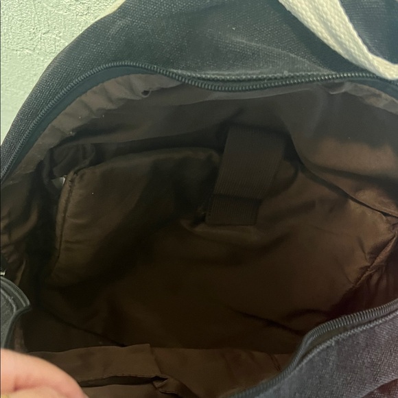 #1201: Unisex Deep Dark, Brown, Navy Blue & Tan Striped Backpack Monkey 🐵 - Picture 10 of 12